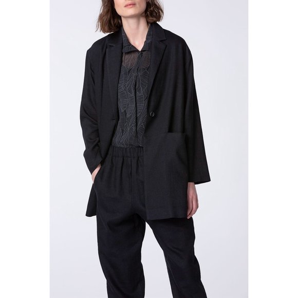 Womens Size Medium 8 to 10 OSKA Wool Linen Blend Jacket Wego 027 - Picture 2 of 8